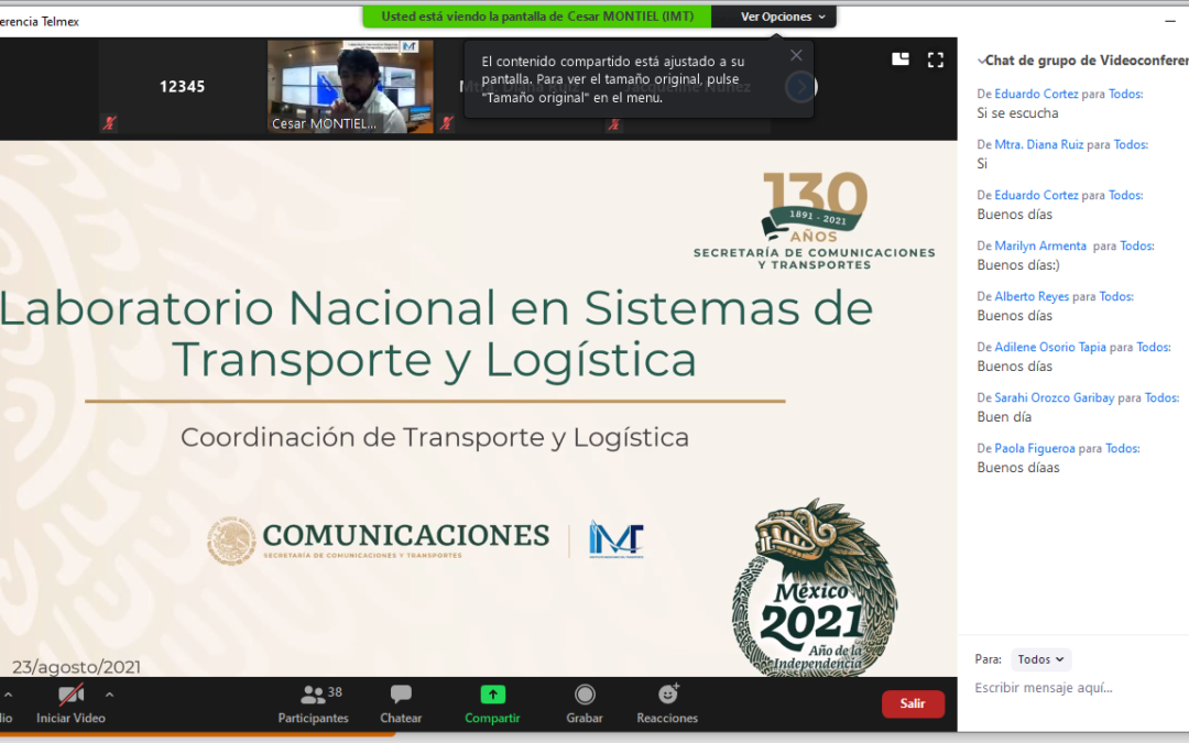 Platica virtual con el Dr. Cesar Montiel Moctezuma, Investigador del Instituto Mexicano del Transporte